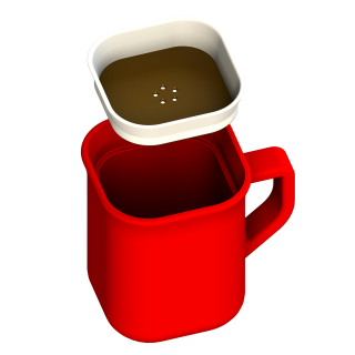 Coffee Cup - Double Bottom Scent Concealment