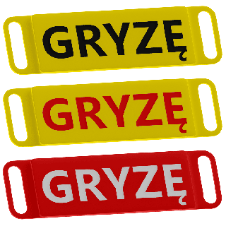 GRYZĘ - nakładka ostrzegawcza na smycz