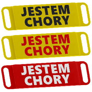 JESTEM CHORY - nakładka ostrzegawcza na obrożę